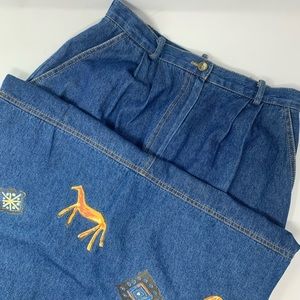 Vintage On The Verge Women’s Long Denim Pencil Skirt w/Slit In Back Sz Large O0